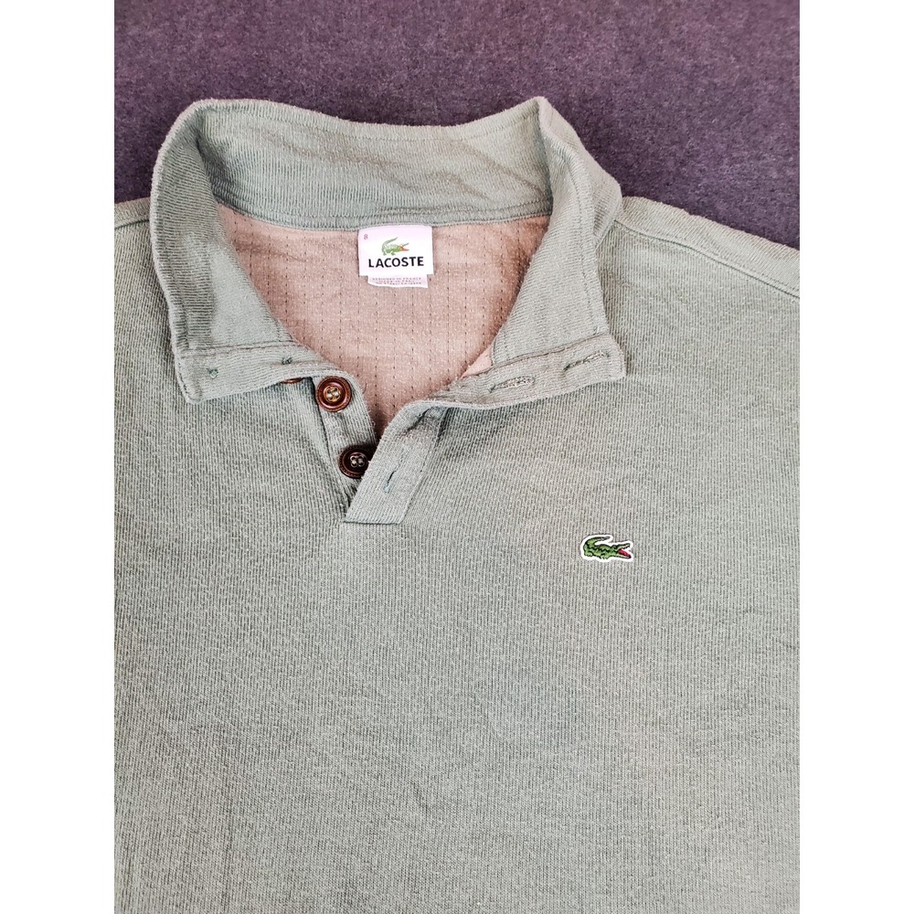 Lacoste Long Sleeve Golf Polo Shirt Mens Green 8 2XL Preppy